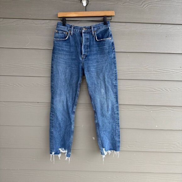 Agolde Riley raw hem jeans size 25 - Picture 2 of 6